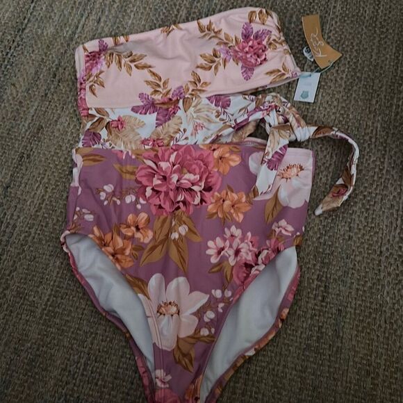 Women's Garden Floral Print Full Coverage One Piece Swimsuit - Kona Sol - Picture 3 of 3
